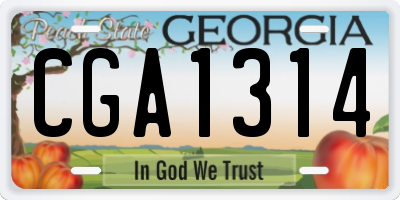 GA license plate CGA1314