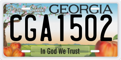 GA license plate CGA1502