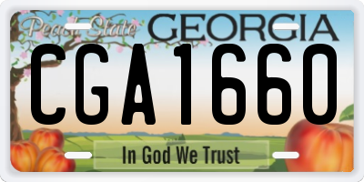 GA license plate CGA1660