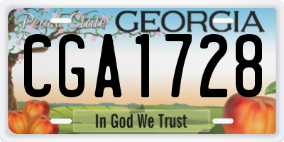 GA license plate CGA1728