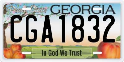 GA license plate CGA1832