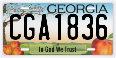 GA license plate CGA1836