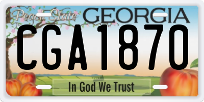 GA license plate CGA1870