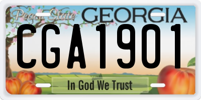 GA license plate CGA1901