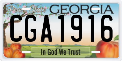 GA license plate CGA1916