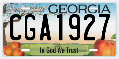 GA license plate CGA1927