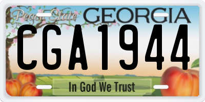 GA license plate CGA1944