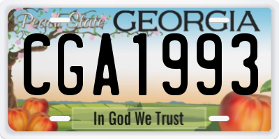 GA license plate CGA1993