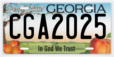 GA license plate CGA2025