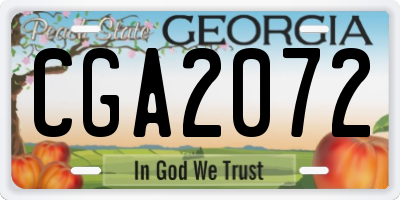 GA license plate CGA2072