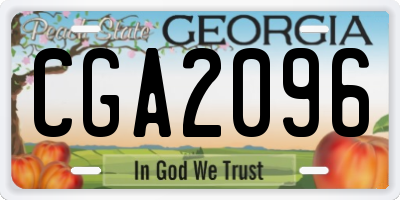 GA license plate CGA2096