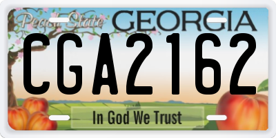 GA license plate CGA2162