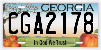 GA license plate CGA2178