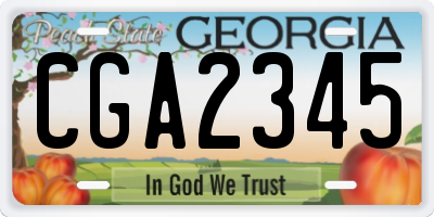 GA license plate CGA2345