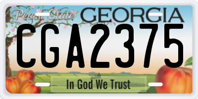 GA license plate CGA2375