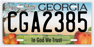 GA license plate CGA2385