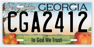 GA license plate CGA2412