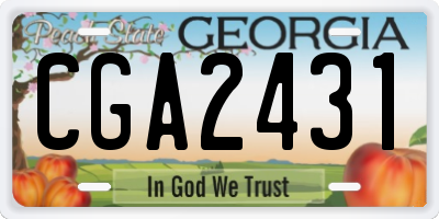 GA license plate CGA2431