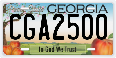 GA license plate CGA2500