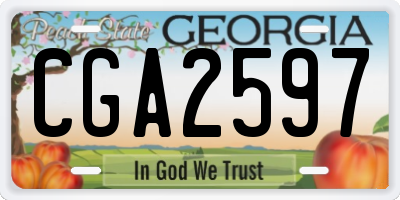 GA license plate CGA2597