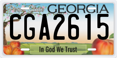 GA license plate CGA2615