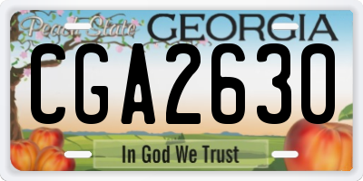 GA license plate CGA2630