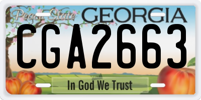 GA license plate CGA2663