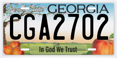 GA license plate CGA2702