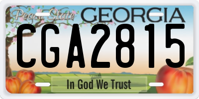 GA license plate CGA2815