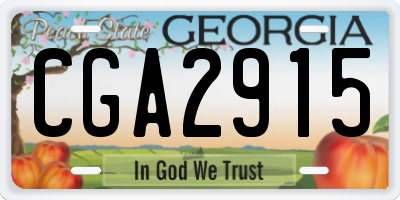 GA license plate CGA2915