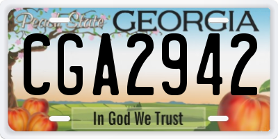 GA license plate CGA2942
