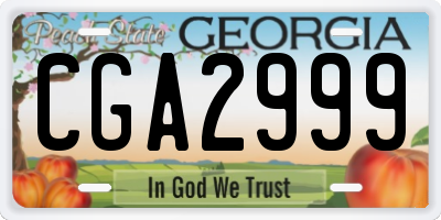 GA license plate CGA2999