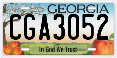GA license plate CGA3052
