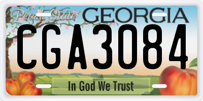 GA license plate CGA3084