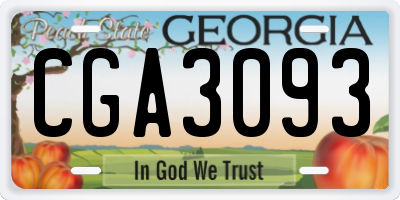 GA license plate CGA3093