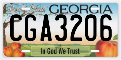 GA license plate CGA3206
