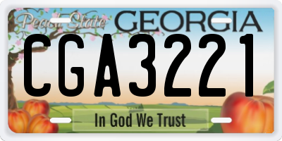 GA license plate CGA3221