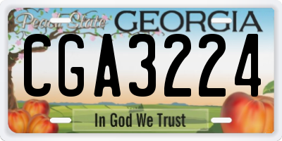 GA license plate CGA3224