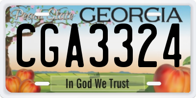 GA license plate CGA3324