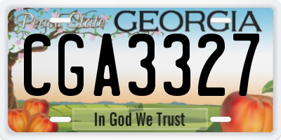 GA license plate CGA3327