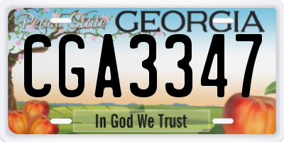 GA license plate CGA3347