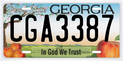 GA license plate CGA3387