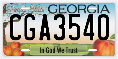 GA license plate CGA3540