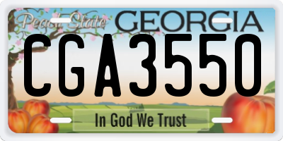 GA license plate CGA3550