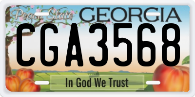 GA license plate CGA3568