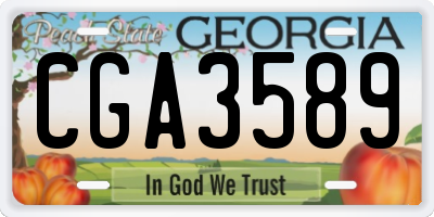 GA license plate CGA3589