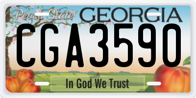 GA license plate CGA3590