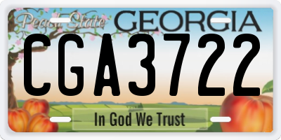 GA license plate CGA3722
