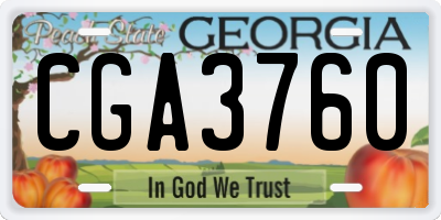 GA license plate CGA3760