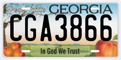 GA license plate CGA3866